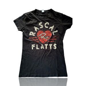 Rascal Flatts Women’s Concert Graphic T-Shirt Black Music Band Tee Size M